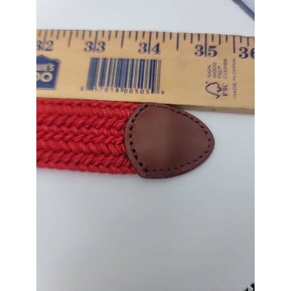 LC Lauren Conrad Woven Belt Red Women's Gold Buckle - Picture 4 of 4